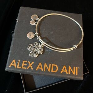 ALEX AND ANI Silver Four Leaf Clover + Energy Bracelet -NWT